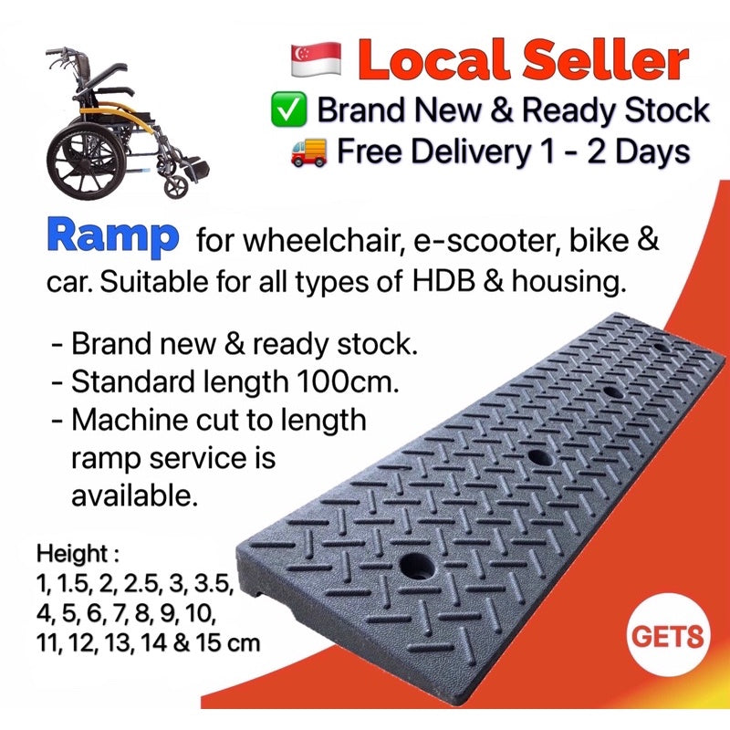SG Ramps Wheelchair Ramp, Kerb Ramps for E-scooter, Bikes & Cars. Brand New & Ready Stock!