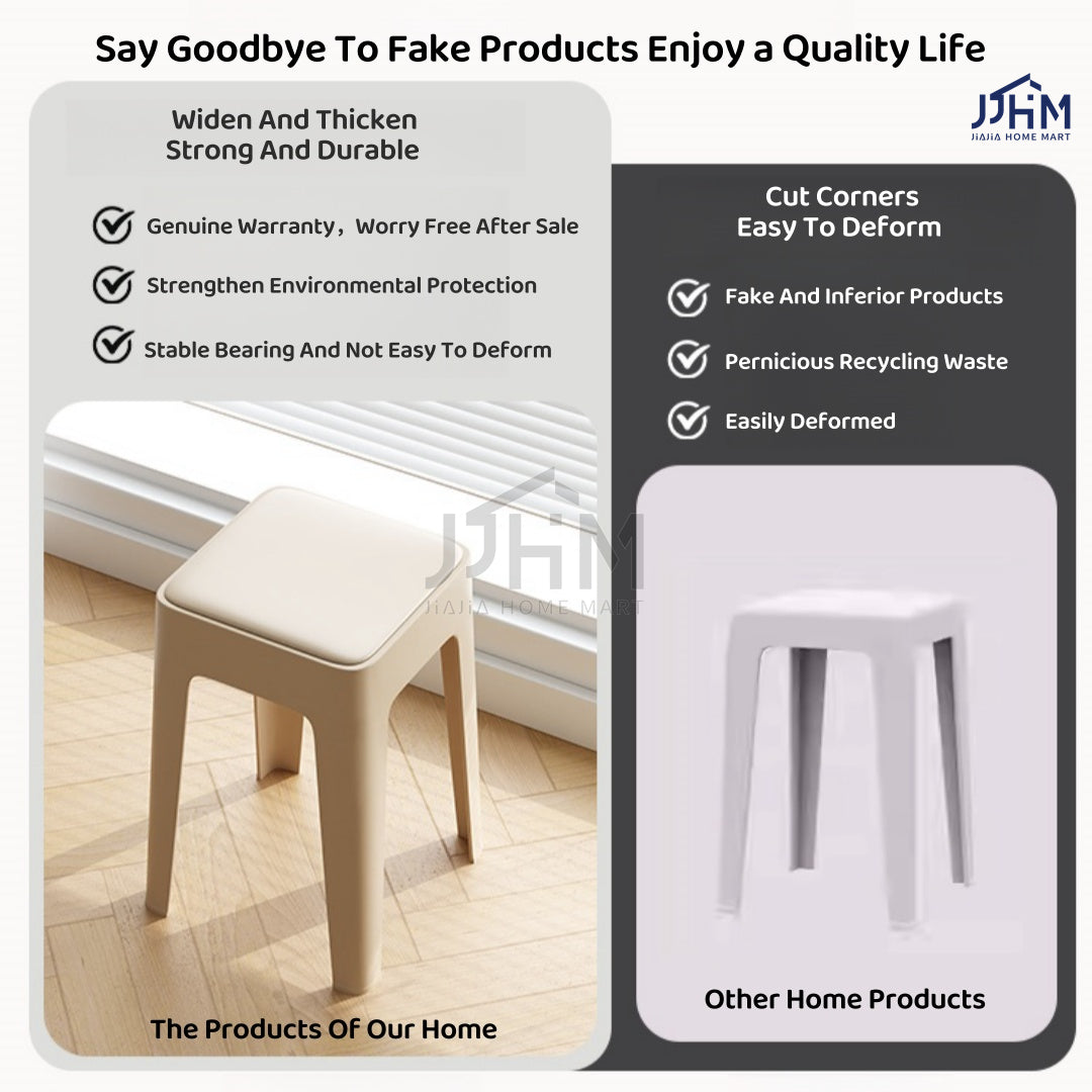 【SG Seller】4PCS Upgrade Sofa Base Stackable Plastic Stool Chair Dining Chair Set of Living Room Round Stool Kitchen Stool Multi-Colour Options