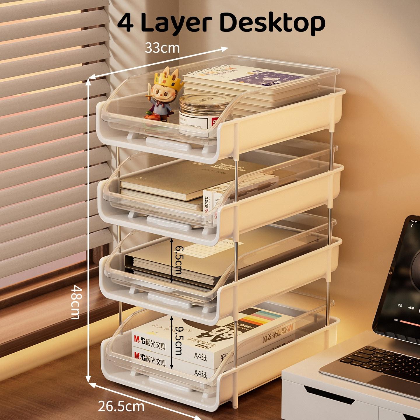 SG Stock A4 Stackable Document Tray Desk Document Tray File Organiser Office Supplies Stationery Storage