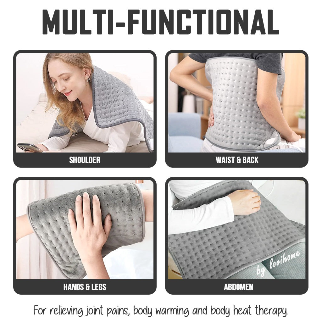 SG Electric Heating Pad Back Neck Massager Menstrual Pain Relief Travel Shoulder Waist Arm Warm Stomach Massage Heat