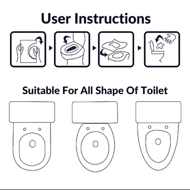SG Disposable Toilet Seat Bowl Cover Extra Length- Waterproof Anti Bacterial Home Travel Toiletries 马桶垫