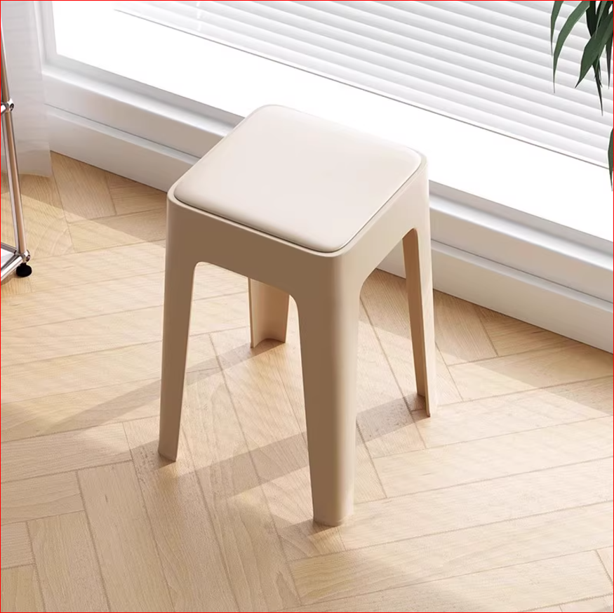 【SG Seller】4PCS Upgrade Sofa Base Stackable Plastic Stool Chair Dining Chair Set of Living Room Round Stool Kitchen Stool Multi-Colour Options