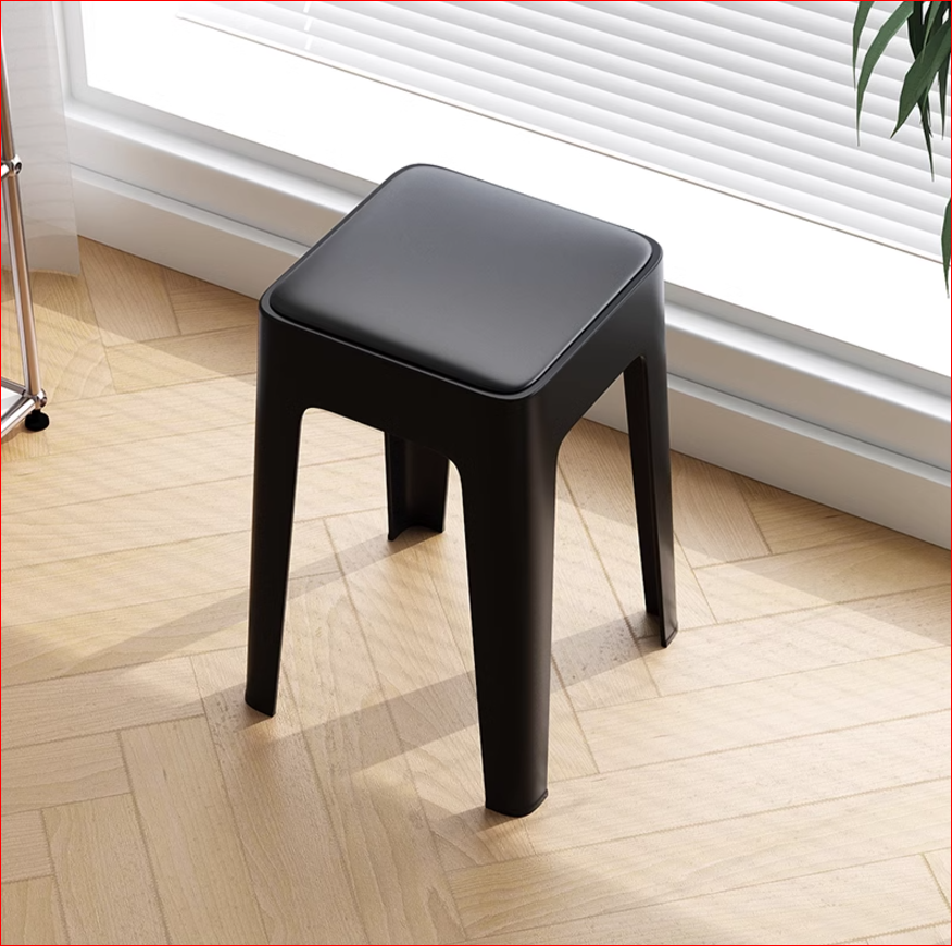 【SG Seller】4PCS Upgrade Sofa Base Stackable Plastic Stool Chair Dining Chair Set of Living Room Round Stool Kitchen Stool Multi-Colour Options