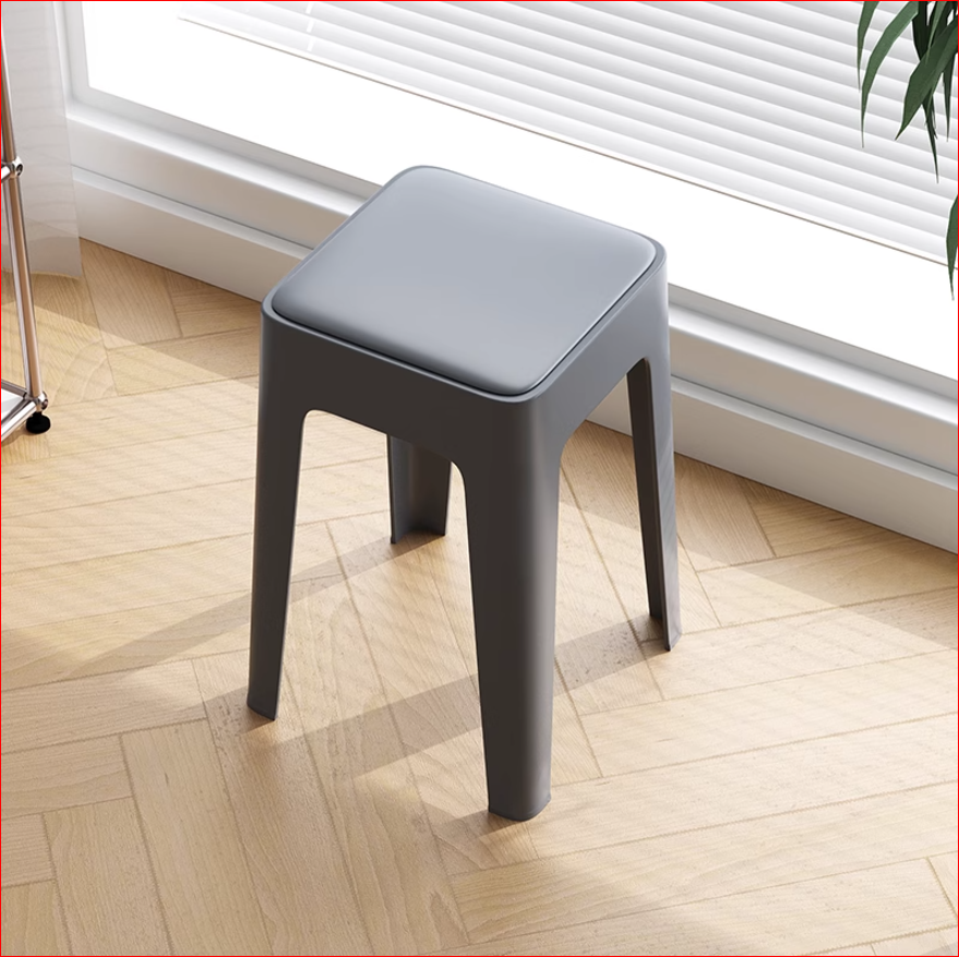 【SG Seller】4PCS Thicken Stackable Plastic Stool Chair Dining Chair Set of Living Room Round Stool Kitchen Stool Multi-Colour Options Sturdy Dining Table Stools