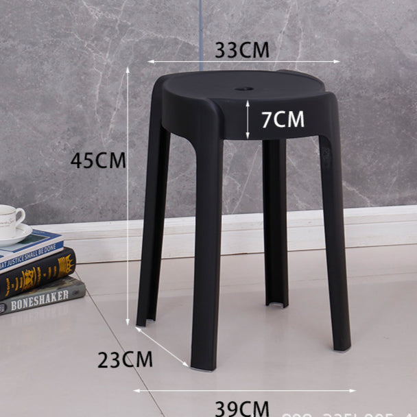 【SG Seller】4PCS Thicken Stackable Plastic Stool Chair Dining Chair Set of Living Room Round Stool Kitchen Stool Multi-Colour Options Sturdy Dining Table Stools
