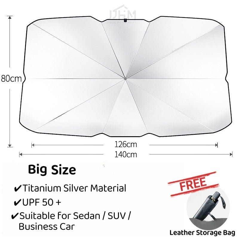 🔥SG READY STOCK🔥 Car Windshield UV Sunshade Umbrella Sun Protection Heat Insulation