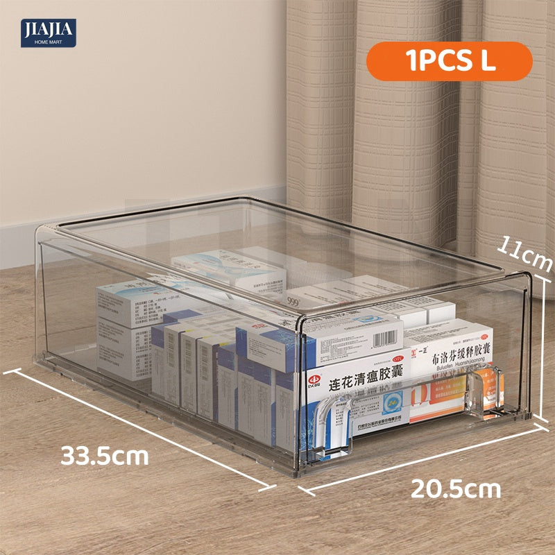 <Premium Acrylic> Medicine box family drawer type large capacity multi-layerem ergency First Aid Box Kit Japanese house