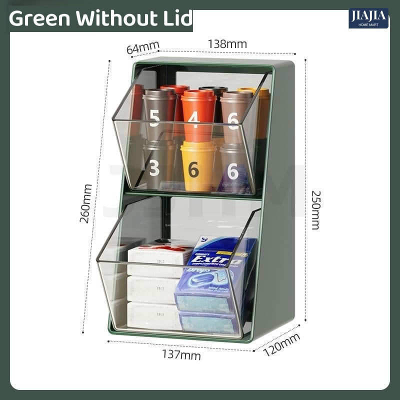 Coffee Capsule Holder Tea bag Organizer Pantry Acrylic Teabag Storage Box Coffee Rack Stationery Holder Desktop