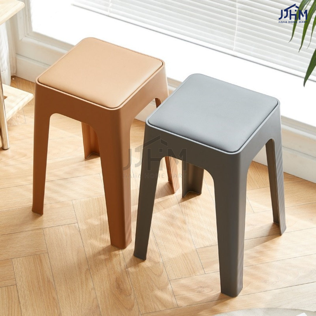 【SG Seller】4PCS Upgrade Sofa Base Stackable Plastic Stool Chair Dining Chair Set of Living Room Round Stool Kitchen Stool Multi-Colour Options