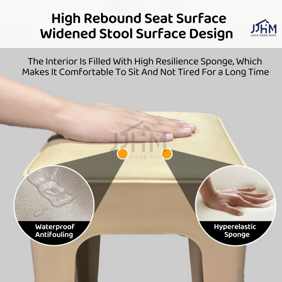 【SG Seller】4PCS Upgrade Sofa Base Stackable Plastic Stool Chair Dining Chair Set of Living Room Round Stool Kitchen Stool Multi-Colour Options