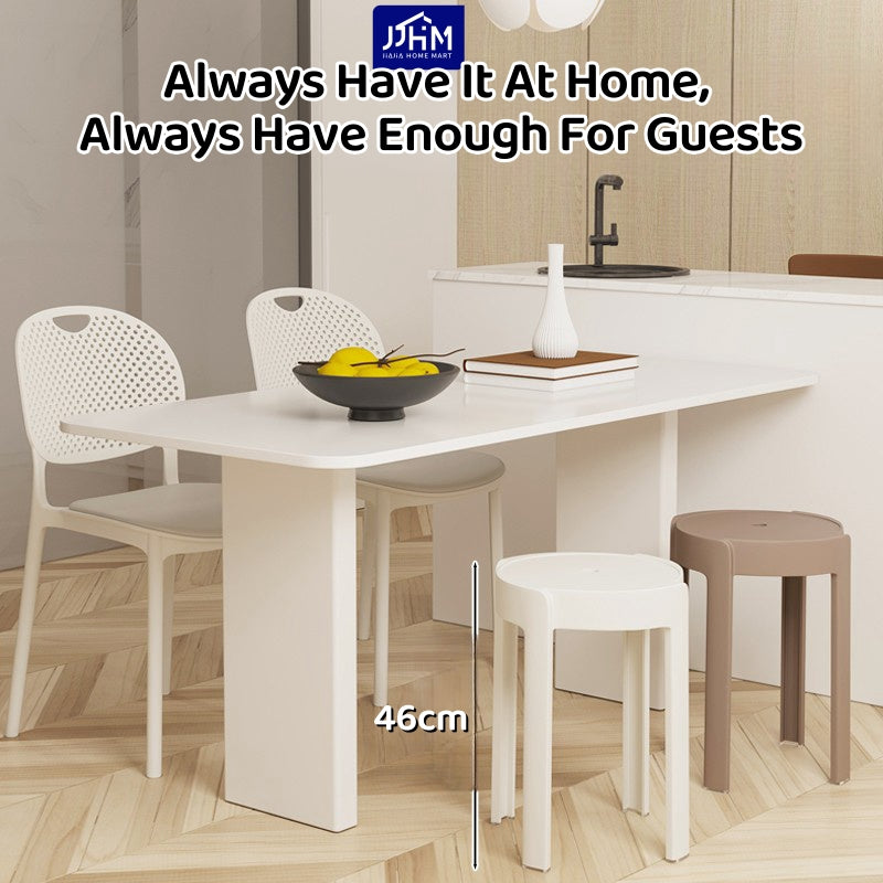 【SG Seller】4PCS Thicken Stackable Plastic Stool Chair Dining Chair Set of Living Room Round Stool Kitchen Stool Multi-Colour Options Sturdy Dining Table Stools