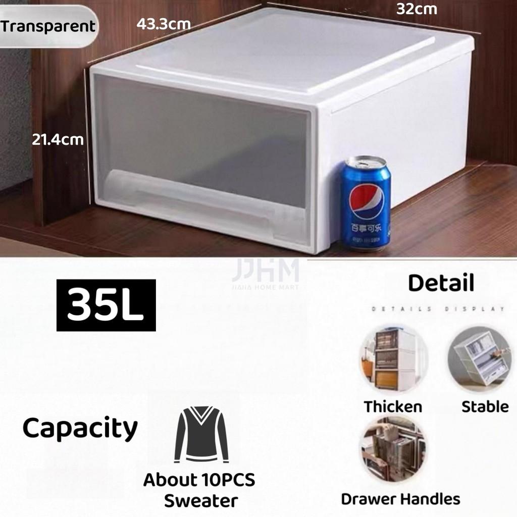 NND Drawer Type Stackable Storage Drawer Plastic Container Storage Box Cabinet Bin Cabinet