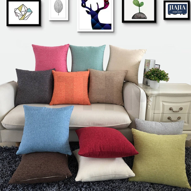 SG Nordic Sofa Pillow Cushion Case Cover Throw Pillow Case Cover Zipper Pillowcase Solid Color Simplistic Design
