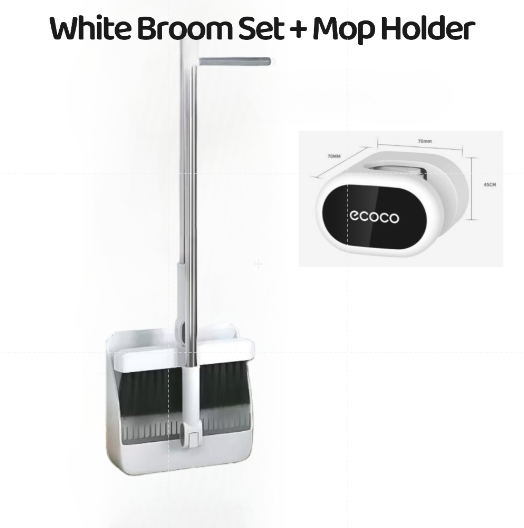 Rotatable Broom and Wind Proof Dust Pan with Broom Comb Broom Set Non-Stick Broom Magic Wiper Set