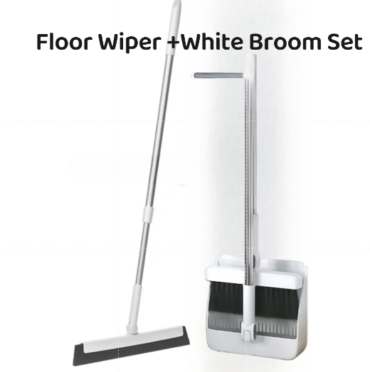 Rotatable Broom and Wind Proof Dust Pan with Broom Comb Broom Set Non-Stick Broom Magic Wiper Set