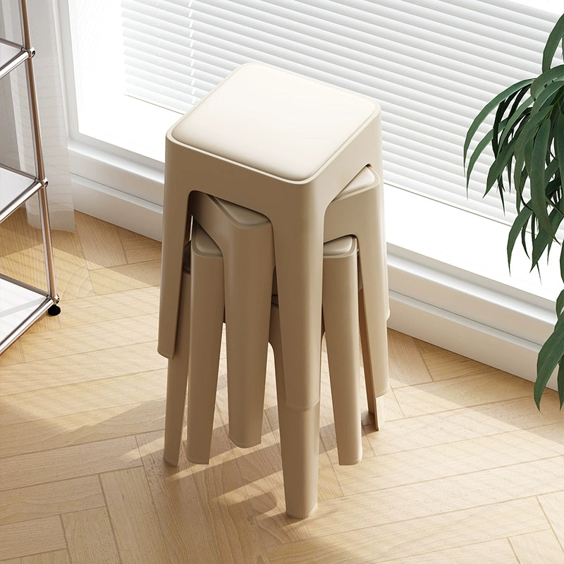 【SG Seller】4PCS Upgrade Sofa Base Stackable Plastic Stool Chair Dining Chair Set of Living Room Round Stool Kitchen Stool Multi-Colour Options