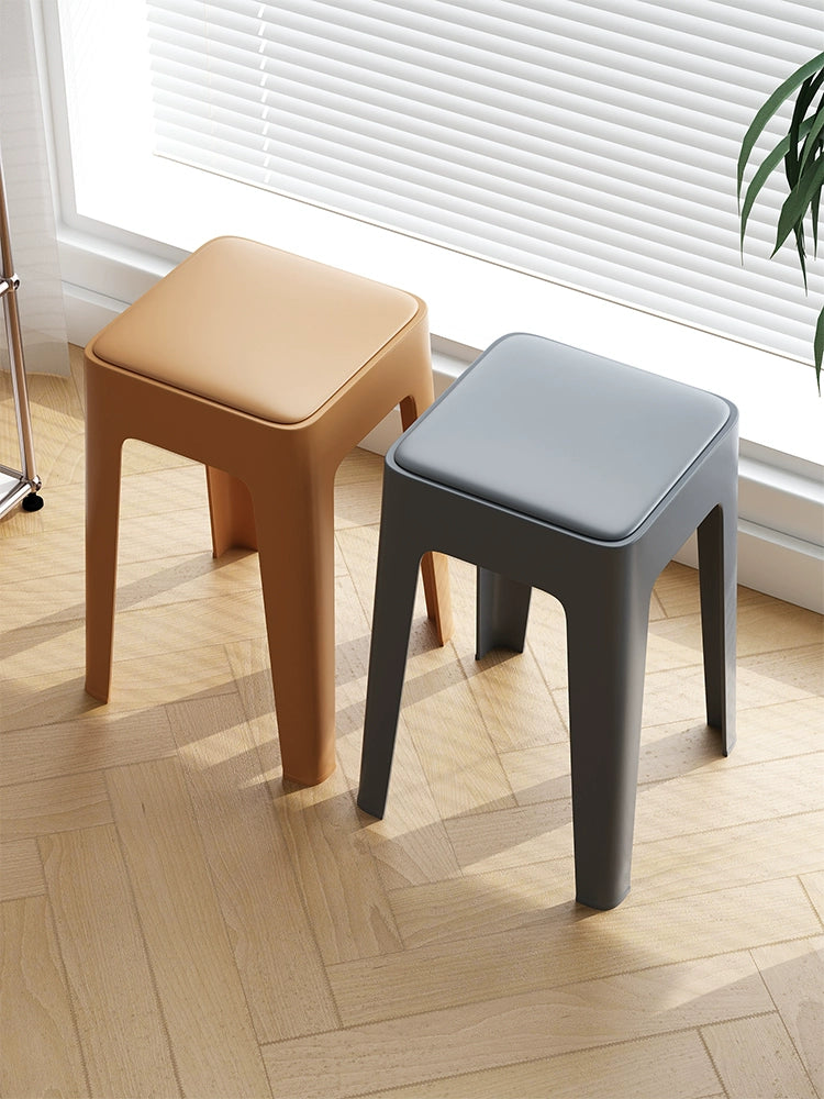 【SG Seller】4PCS Upgrade Sofa Base Stackable Plastic Stool Chair Dining Chair Set of Living Room Round Stool Kitchen Stool Multi-Colour Options