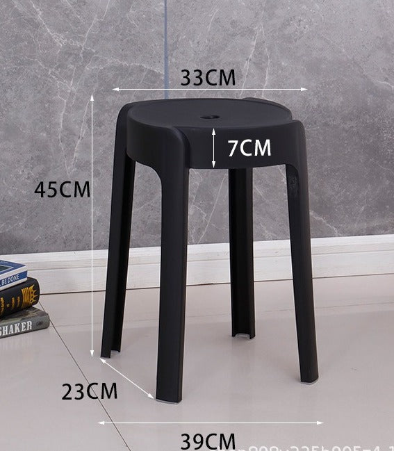 【SG Seller】4PCS Upgrade Sofa Base Stackable Plastic Stool Chair Dining Chair Set of Living Room Round Stool Kitchen Stool Multi-Colour Options