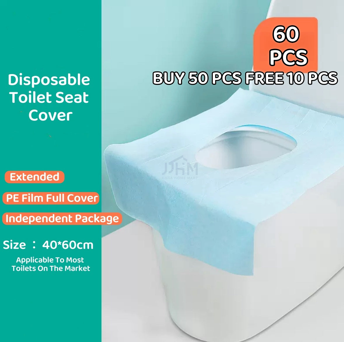 SG Disposable Toilet Seat Bowl Cover Extra Length- Waterproof Anti Bacterial Home Travel Toiletries 马桶垫