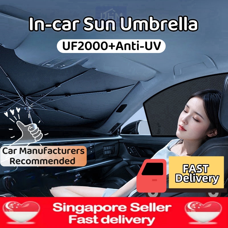 🔥SG READY STOCK🔥 Car Windshield UV Sunshade Umbrella Sun Protection Heat Insulation