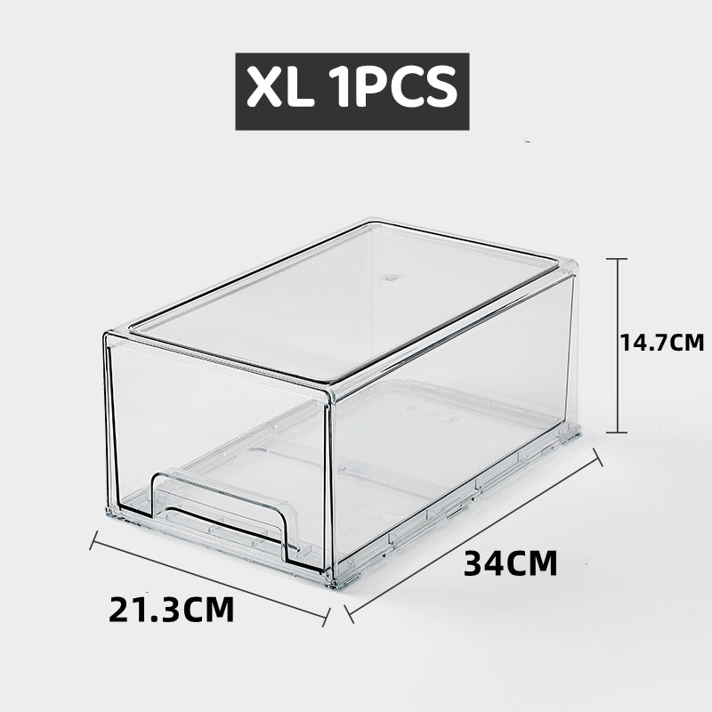 <Premium Acrylic> Top Food Grade Transparent Fridge storage drawer Refrigerator Organizer Food Container Acrylic