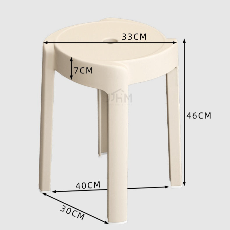 【SG Seller】4PCS Thicken Stackable Plastic Stool Chair Dining Chair Set of Living Room Round Stool Kitchen Stool Multi-Colour Options Sturdy Dining Table Stools
