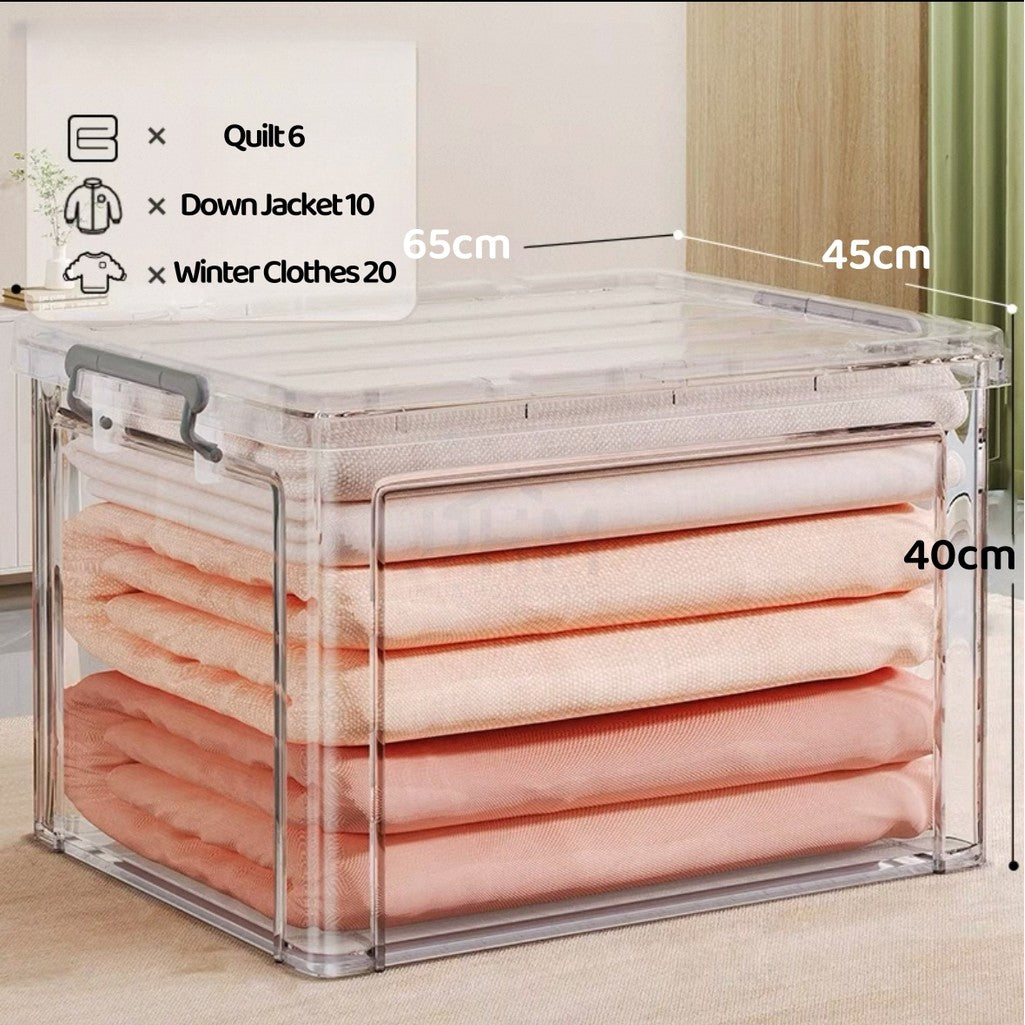 NND Transparent Storage Box Extra Large Thick Plastic Storage Box Household Clothes Toy Storage Box With Lid