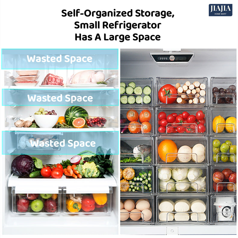 <Premium Acrylic> Top Food Grade Transparent Fridge storage drawer Refrigerator Organizer Food Container Acrylic