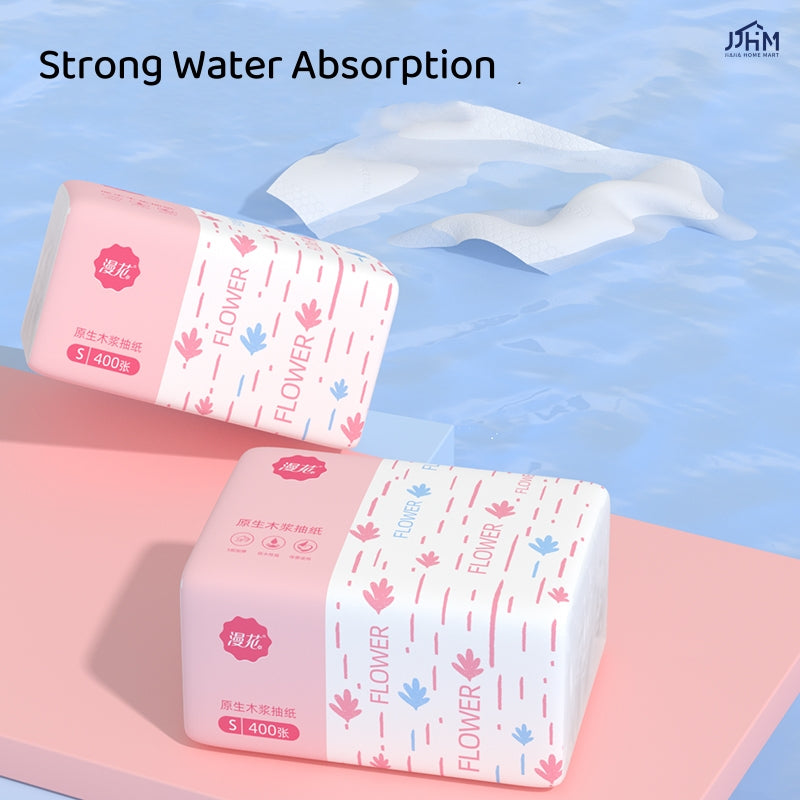 Tissue Paper 5 Ply Thickened 400 Sheets Toilet Paper Tissue Kleenex Tissue Large Toilet Roll Drawer Paper