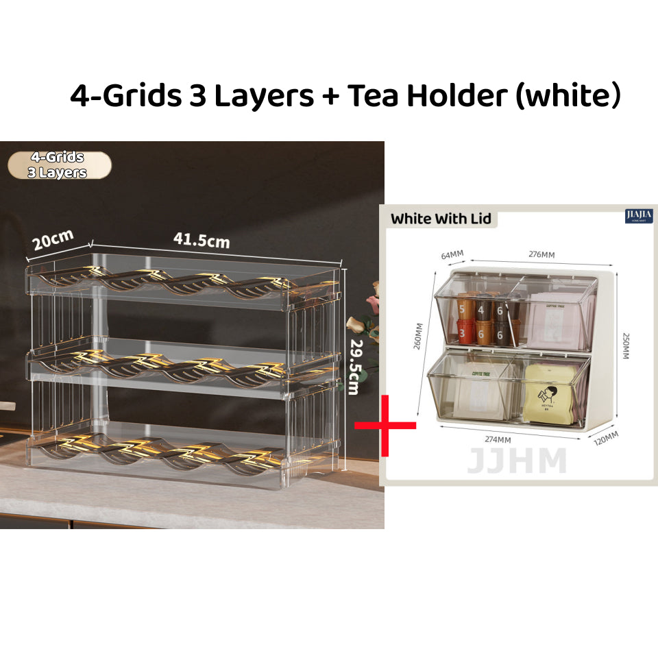 SG Acrylic Multi-Layer Water Bottle/Thermos/Sports Cup Holder Holder Cup Holder Wine Rack Kitchen Storage Holder Stacke