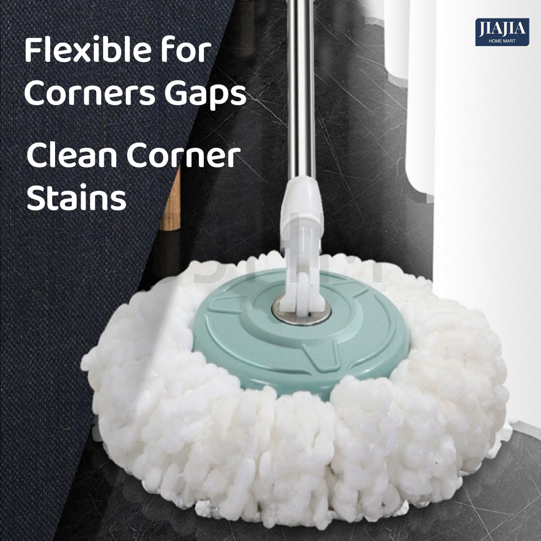 Microfiber Spin Mop & Bucket Set Hands-Free Self Cleaning Spin Round Flat Mop With Bucket