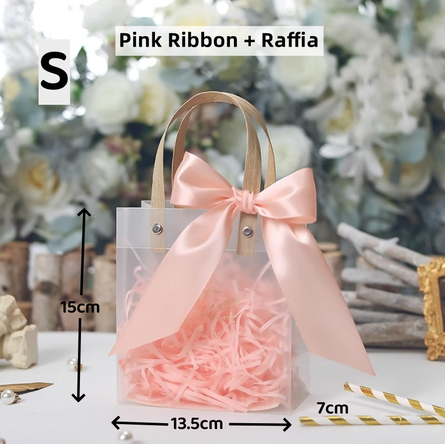 Wedding Gift Bag with Ribbon and Raffia Door Gift Bag Thank You Bag Birthday Bag Gift Bag for Wedding and Party Day Teachers' Day