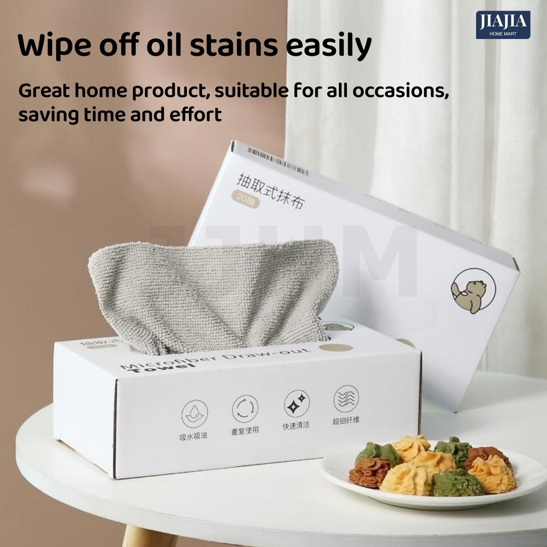SG 20pcs Micro Fiber Cloth/ Kitchen Table Cloth/ Reusable Multipurpose Cleaning Towel/ Car Wash Cloth/ Disposable