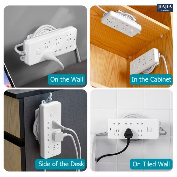 Power Plug Socket Holder with Adhesive Tape