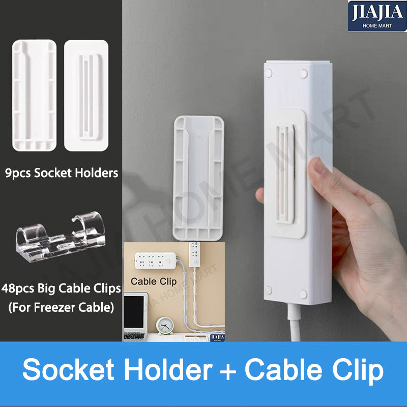 Power Plug Socket Holder with Adhesive Tape