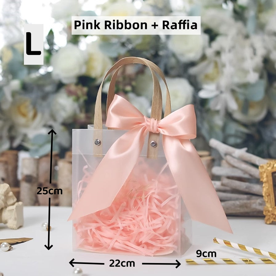 Wedding Gift Bag with Ribbon and Raffia Door Gift Bag Thank You Bag Birthday Bag Gift Bag for Wedding and Party Day Teachers' Day