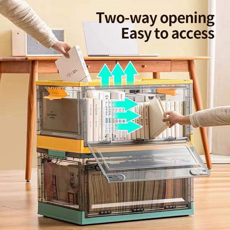 Transparent Storage Box With Wheels/Desktop Book Organizer Storage Basket /Desk Organizer Box Book Storage Book Shelf Skincare Organiser Makeup Organizer Stationery student picture book