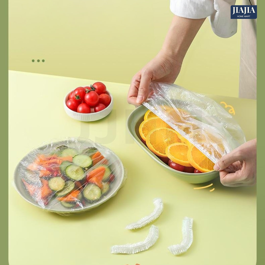 SG 1000/200/100 PCS Food Grade Plastic Cling Wrap Cover Kitchen Food Storage Cover Shower Cap Style Household Fresh-Keeping Bag
