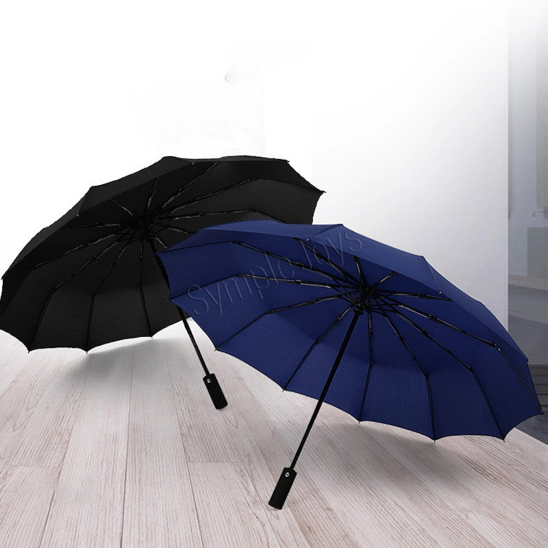 12 Ribs Automatic Umbrella Super Windproof Large Umbrella Auto Open Close