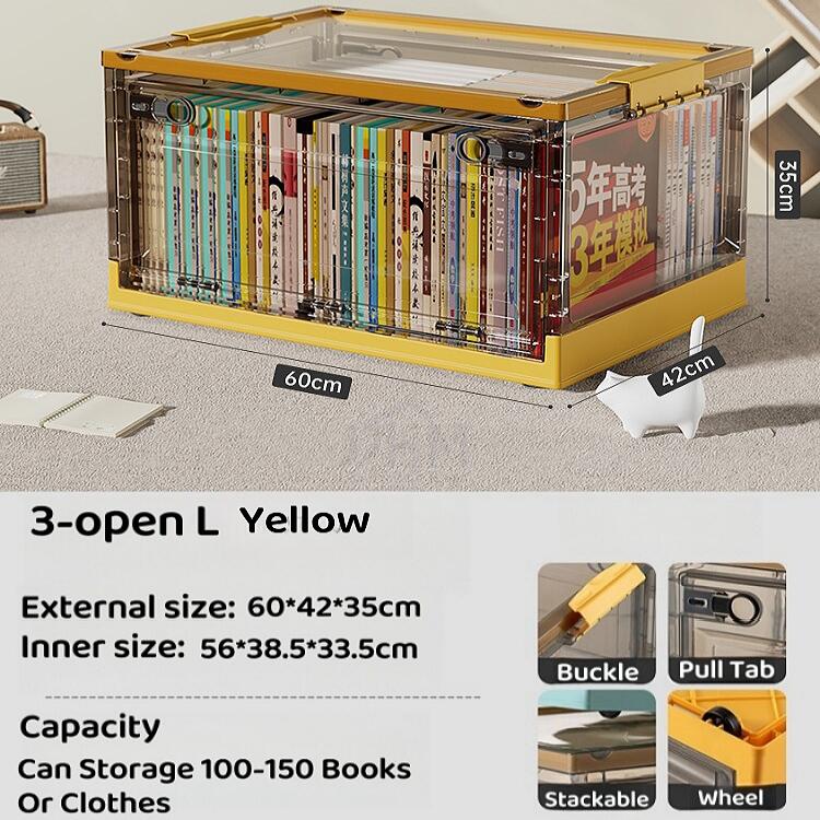 Transparent Storage Box With Wheels/Desktop Book Organizer Storage Basket /Desk Organizer Box Book Storage Book Shelf Skincare Organiser Makeup Organizer Stationery student picture book