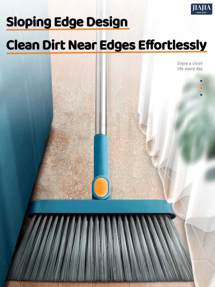 Rotatable Broom and Wind Proof Dust Pan with Broom Comb Broom Set Non-Stick Broom Magic Wiper Set