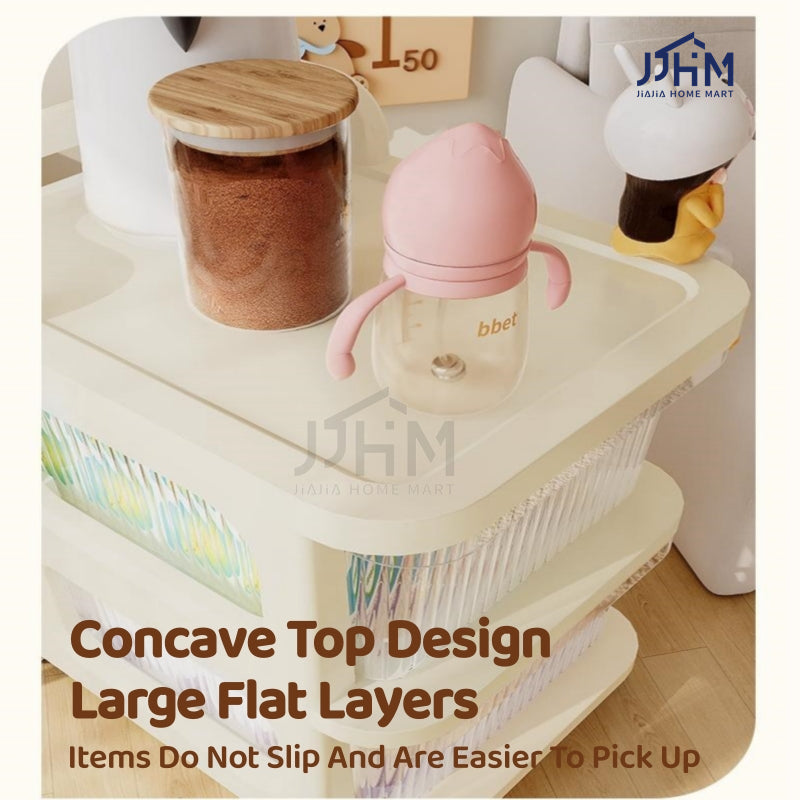 Infant toddler baby Nursery Storage trolley cart / snacks rack - 2/3/4 tier Furniture Full Set Kitchen Trolley Rolling Utility Cart Bedroom Storage Rack Bathroom Organizer Gap Shelf With Wheels