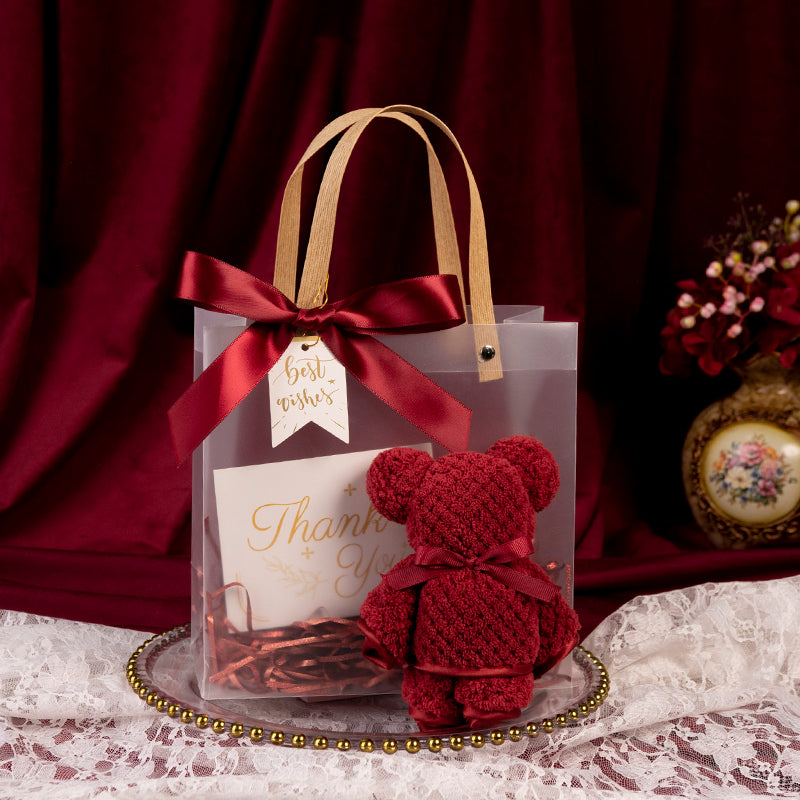 Wedding Gift Bag with Ribbon and Raffia Door Gift Bag Thank You Bag Birthday Bag Gift Bag for Wedding and Party Day Teachers' Day