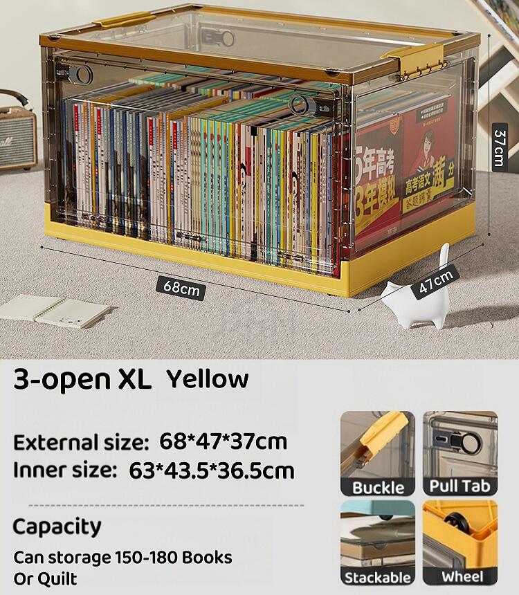 Transparent Storage Box With Wheels/Desktop Book Organizer Storage Basket /Desk Organizer Box Book Storage Book Shelf Skincare Organiser Makeup Organizer Stationery student picture book