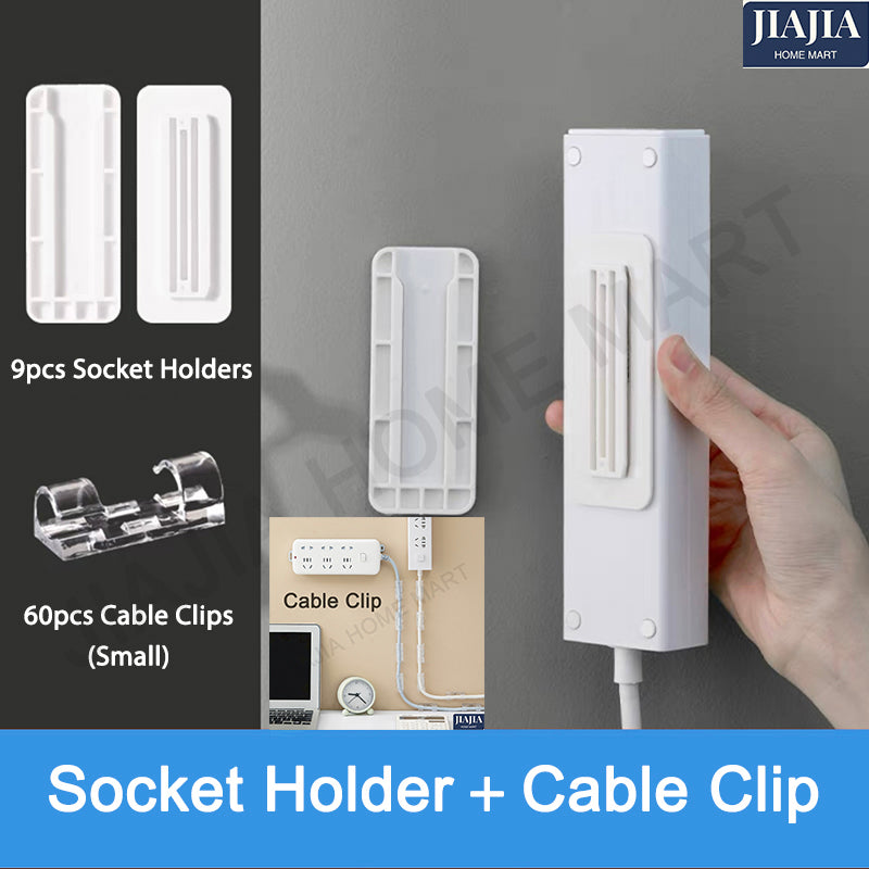 Power Plug Socket Holder with Adhesive Tape
