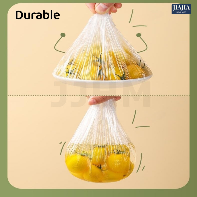 SG 1000/200/100 PCS Food Grade Plastic Cling Wrap Cover Kitchen Food Storage Cover Shower Cap Style Household Fresh-Keeping Bag