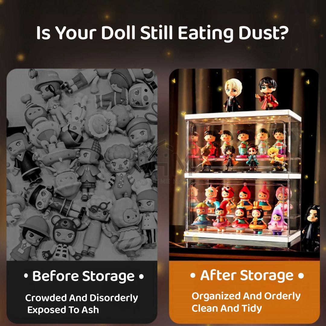 Toy Display Storage Box Transparent Case Storage Box Figure Display Doll Pop Mart Dust Proof Cabinet Jewelry Cosmetic Organiser Figurine