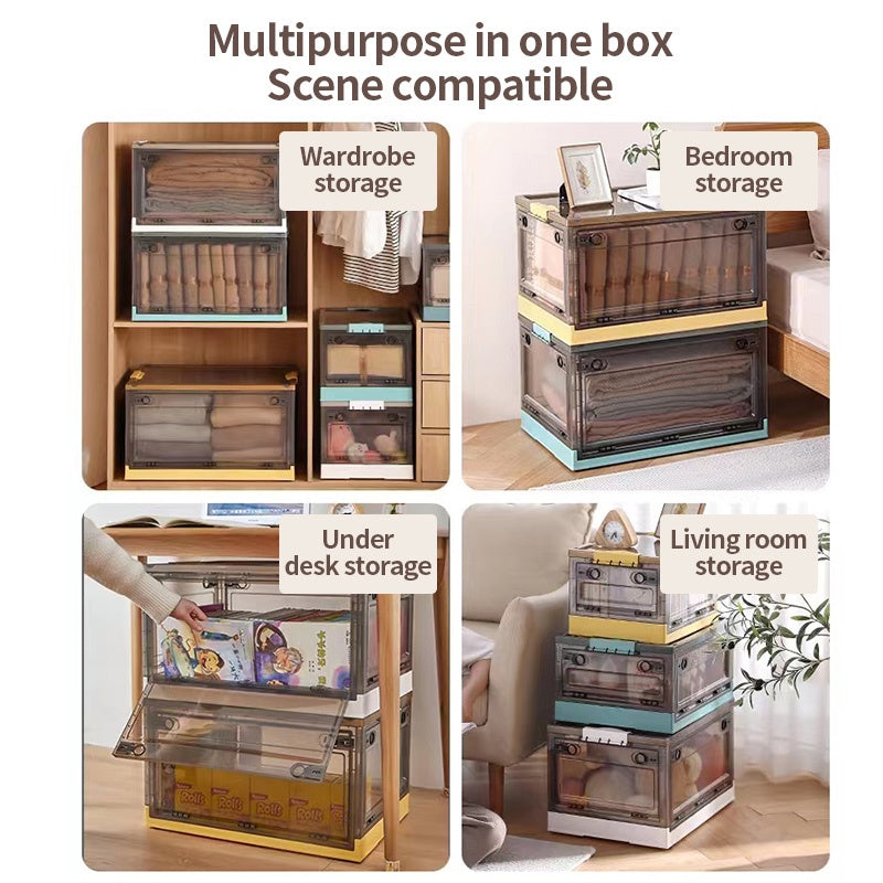 Transparent Storage Box With Wheels/Desktop Book Organizer Storage Basket /Desk Organizer Box Book Storage Book Shelf Skincare Organiser Makeup Organizer Stationery student picture book
