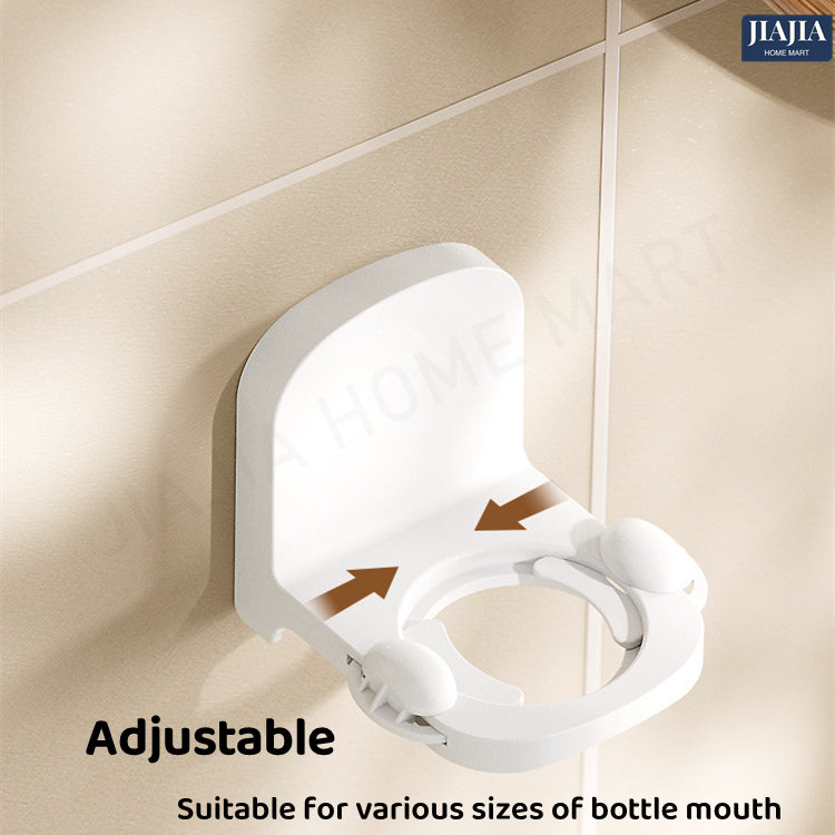 Wall Mounted Shampoo Bottle Holder Adjustable Mouth Size Heavy Duty