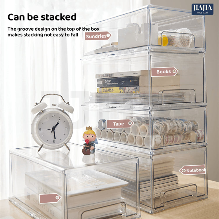 Stackable Transparent Acrylic Drawer Organizer Storage Box